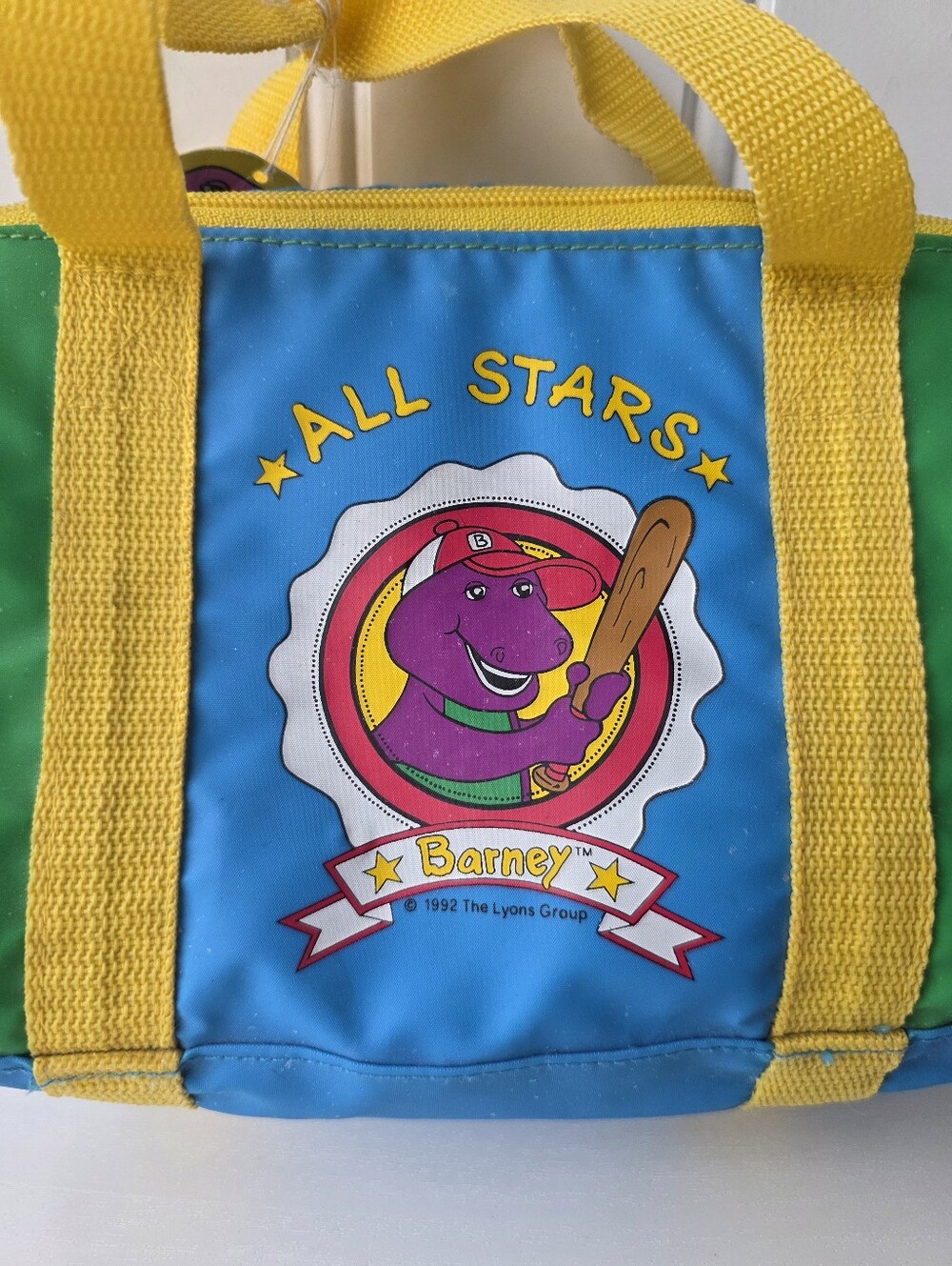 Vintage 1992 Barney All Stars Lyons Group Kids Lunch Bag Soft Shell 90s Retro - Picture 2 of 16